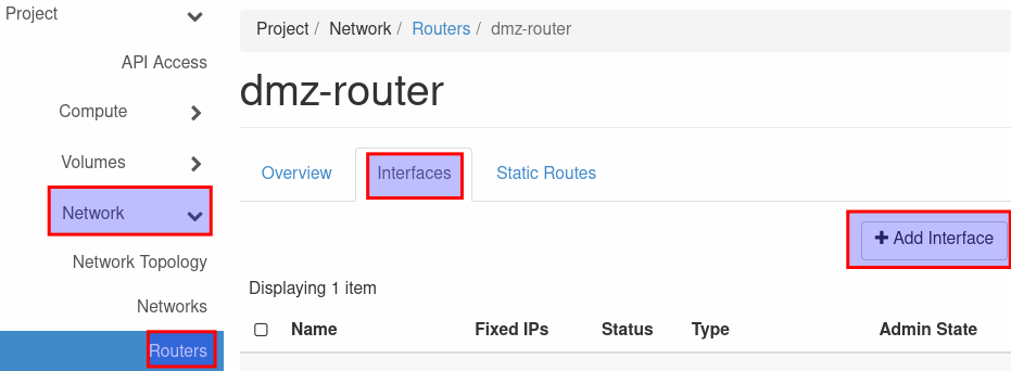 router interface