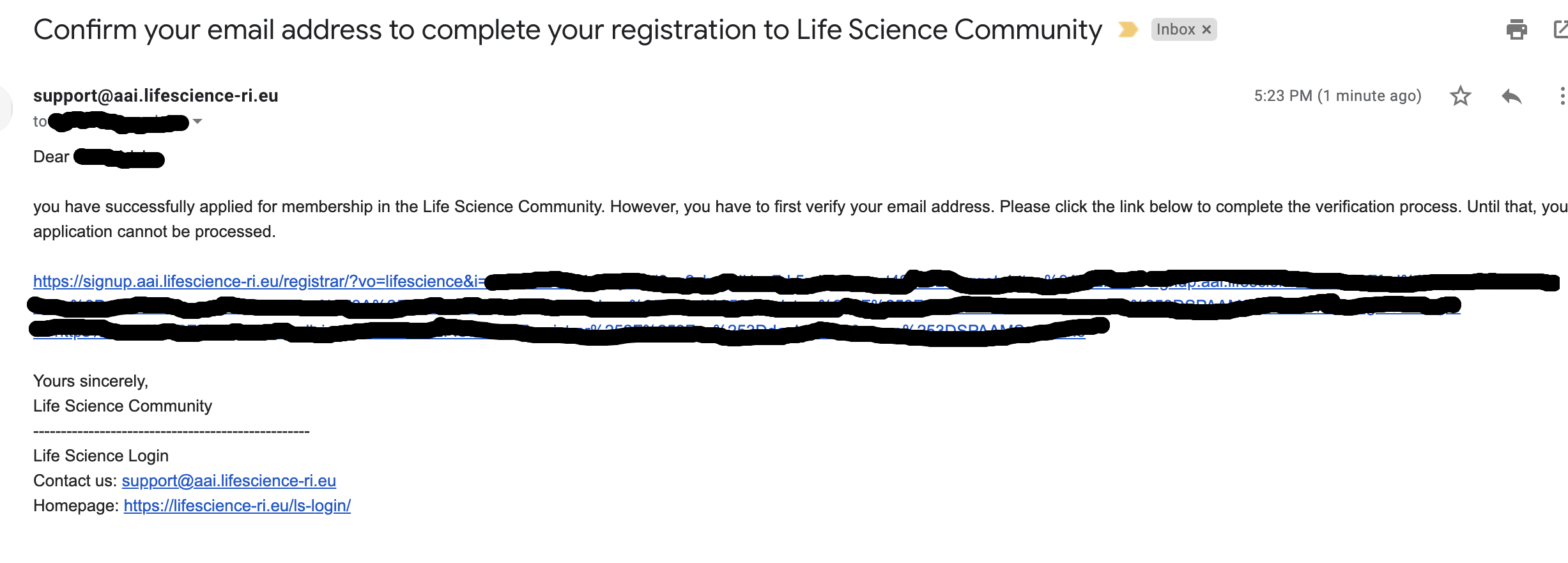 LifeScience Email Verification